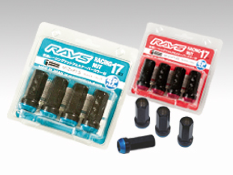 Rays 17 Hex Racing Nut 12x1.25 (Open End) (Red Seat) - Black (2 Pieces) - W17RN2PC12125