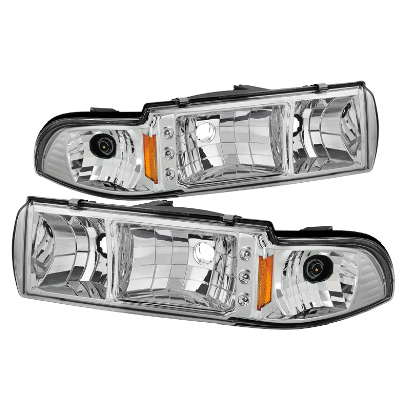 Xtune Chevy Caprice 91-96 / Impala 91-96 1Pc LED Crystal Headlights Chrome HD-ON-CCP91-1PC-LED-C - 5031624