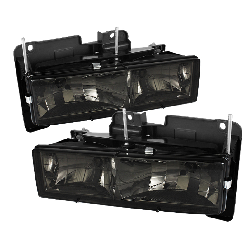 Xtune Chevy Suburban 88-98 Crystal Headlights Smoke HD-JH-CCK88-SM - 5069450