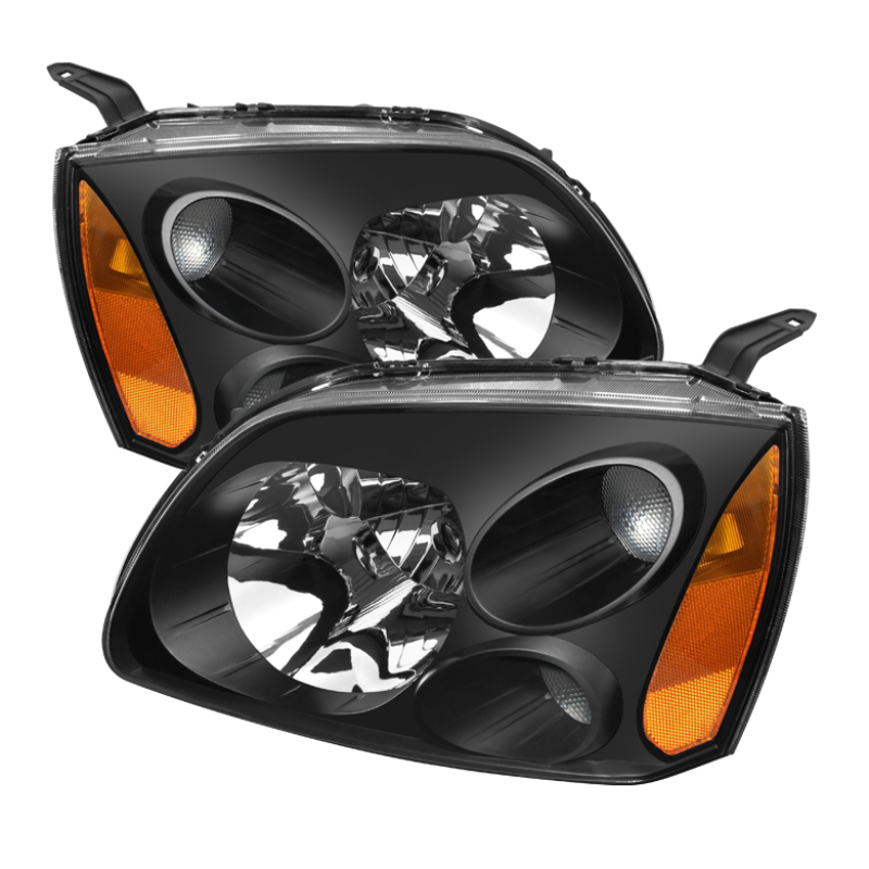 Xtune Mitsubishi Galant 04-08 Amber Crystal Headlights Black HD-JH-MG04-AM-BK - 5072900