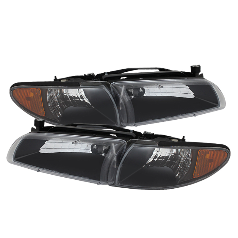 Xtune Pontiac Grand Prix 97-03 Crystal Headlights w/ Amber Corner Lights HD-JH-PGPRIX-SET-AM-BK - 9023347