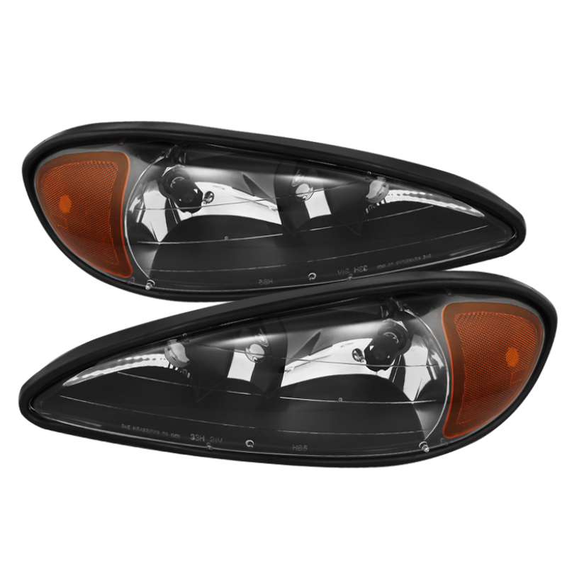 Xtune Pontiac Grand Am 99-05 Crystal Headlights Black HD-JH-PGAM99-AM-BK - 9023507