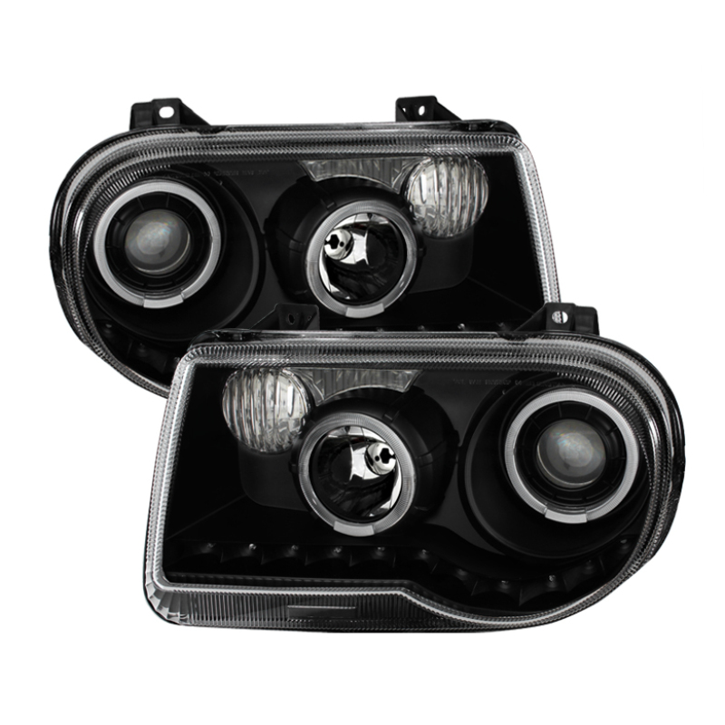 Xtune Chrysler 300C 05-10 ( Not 300 ) Halo Projector Headlights Black PRO-JH-C300C-LED-BK - 9027734