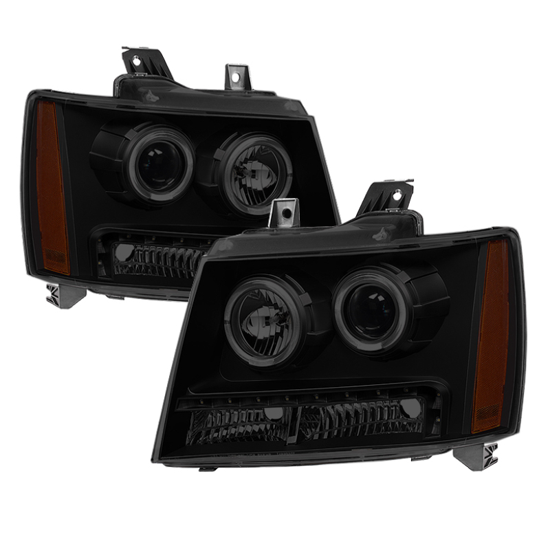 Xtune Chevy Suburban 1500/2500 07-14 Halo Projector w/LED Headlights Smoked PRO-JH-CSUB07-LED-BSM - 9030307