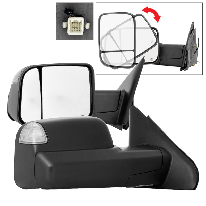 xTune Dodge Ram 02-09 G2 Manual Extendable / Power Heated Mirror - MIR-DRAM02S-G2-PW-SET - 9939877