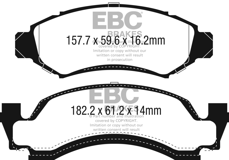 EBC 1974 AMC Ambassador 5.0L Yellowstuff Front Brake Pads - DP41265R
