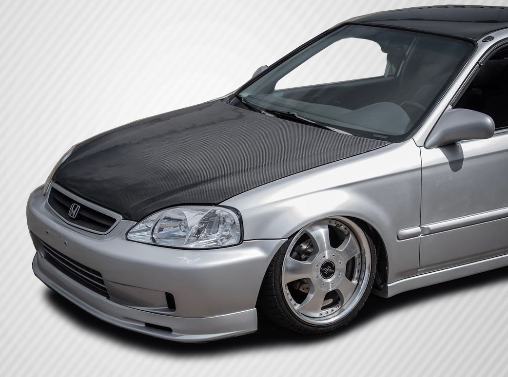 1999-2000 Honda Civic Carbon Creations Dritech OEM Look Hood - 1 Piece