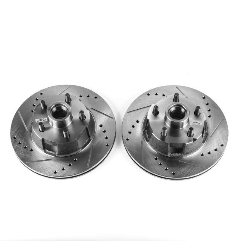 Power Stop 1967 Ford Fairlane Front Evolution Drilled & Slotted Rotors - Pair - AR8153XPR