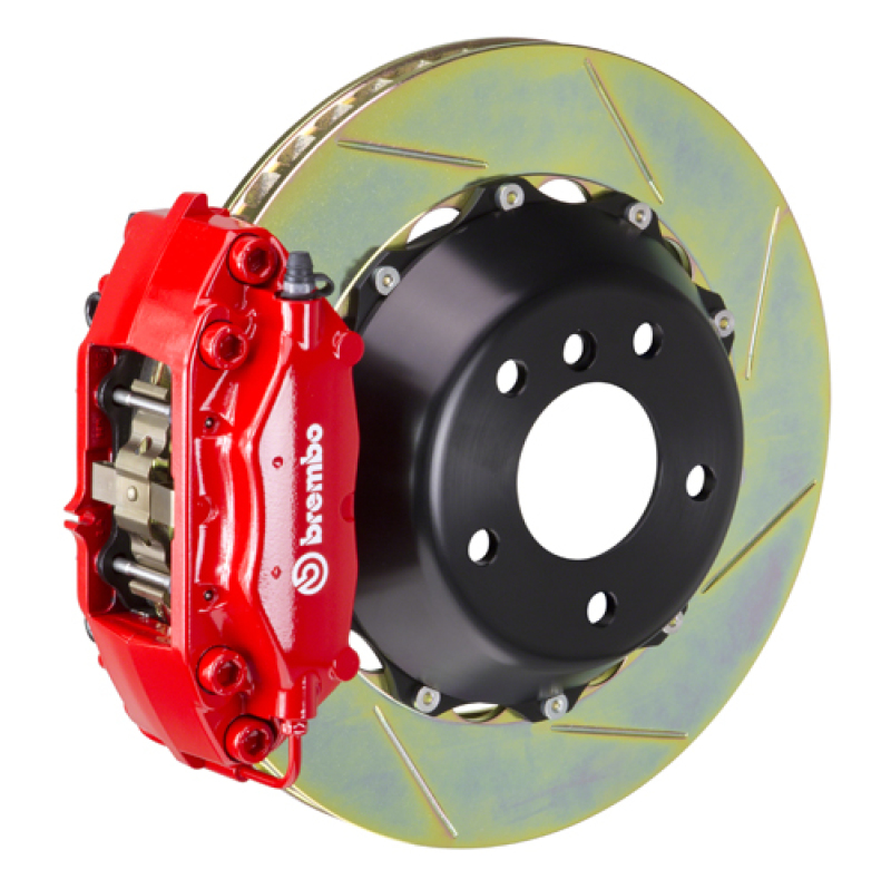 Brembo 00-03 M5/97-03 5-Series Rear GT BBK 4 Piston Cast 2pc 345x28 2pc Rotor Slotted Type1-Red - 2C2.8002A2