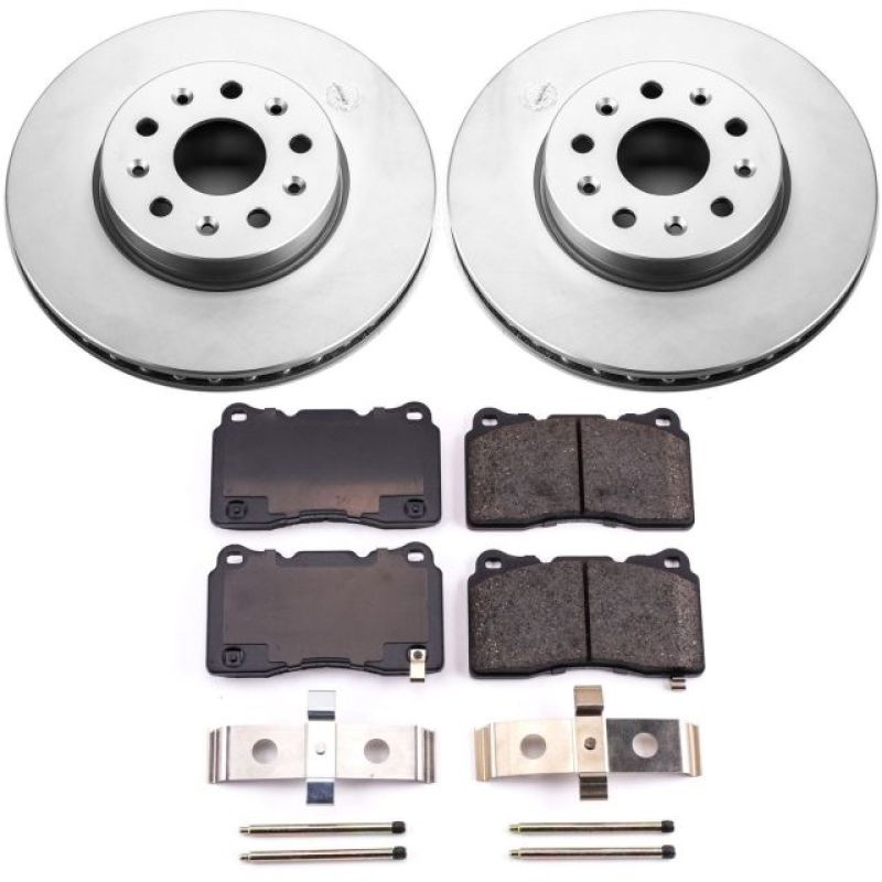 Power Stop 14-18 Cadillac CTS Front Z17 Evolution Geomet Coated Brake Kit - CRK7001