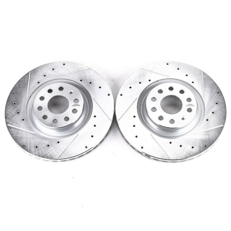 Power Stop 15-18 Audi S3 Front Evolution Drilled & Slotted Rotors - Pair - EBR1497XPR