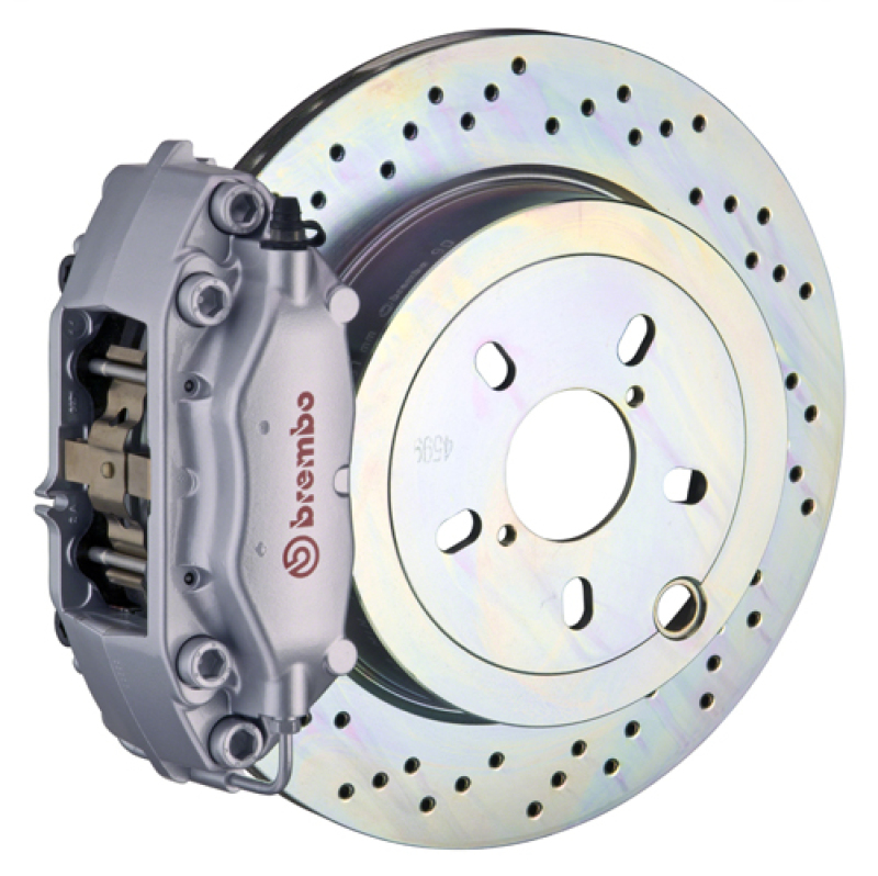 Brembo 66-89 911S/SC/Carrera Rear GT BBK 4 Piston Cast 2pc 309x28 1pc Rotor Drilled-Silver - 2C4.5001A3