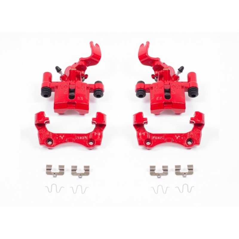 Power Stop 94-97 Mazda Miata Rear Red Calipers w/Brackets - Pair - S1377A