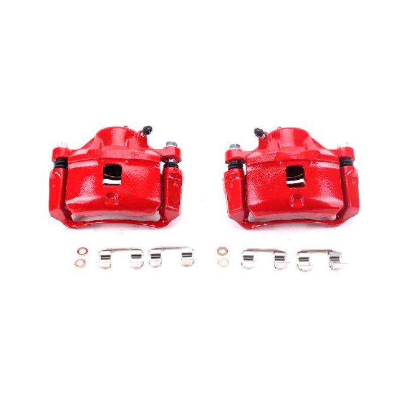 Power Stop 95-00 Chrysler Sebring Front Red Calipers w/Brackets - Pair - S1694