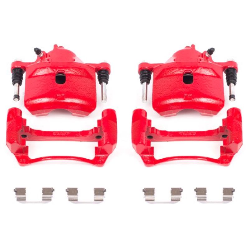 Power Stop 98-02 Honda Accord Front Red Calipers w/Brackets - Pair - S2090