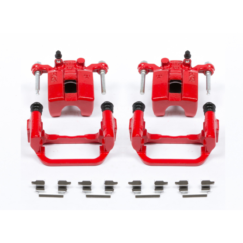 Power Stop 03-05 Infiniti G35 Rear Red Calipers w/Brackets - Pair - S2792