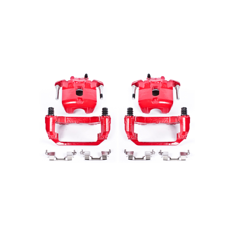 Power Stop 03-07 Nissan Maxima Front Red Calipers w/Brackets - Pair - S2806