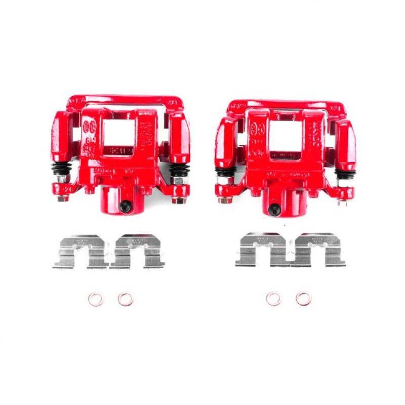 Power Stop 11-15 Hyundai Sonata Rear Red Calipers w/Brackets - Pair - S6456