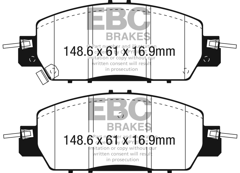 EBC 2016+ Honda Accord LX Sedan 2.4L Ultimax2 Front Brake Pads - UD1860