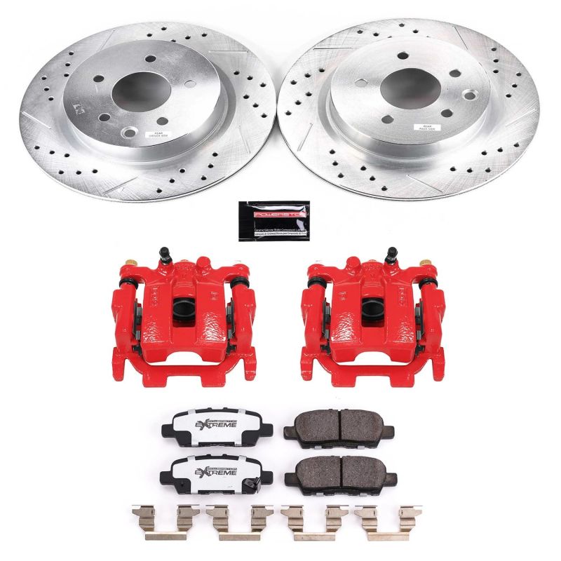 Power Stop 2018 Nissan Maxima Rear Z26 Street Warrior Brake Kit w/Calipers - KC8062A-26