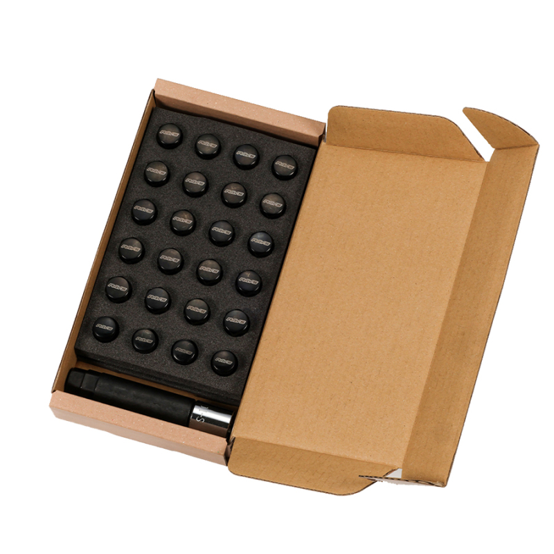 Rays M12x1.50 6 Hole 24pc Lock & Nut Set - Black - W171215B6H