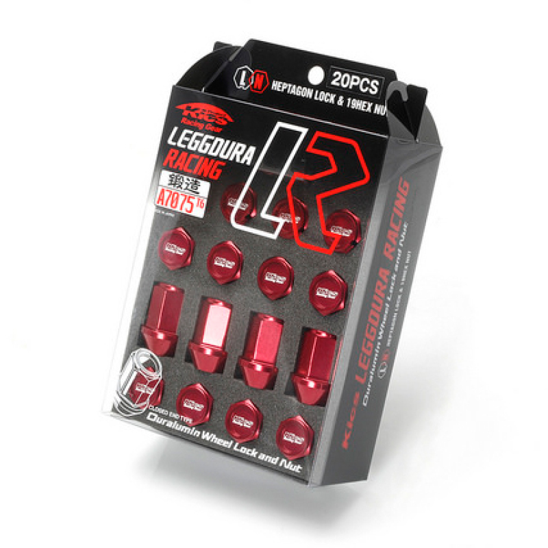 Project Kics 12X1.25 Red Leggdura Racing Lug Nuts (Laser Logo) - 20 PCS - WKIZ3R