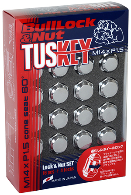 Project Kics 14X1.50 Tuskey Bullock And Nut Set - Chrome - WT0600