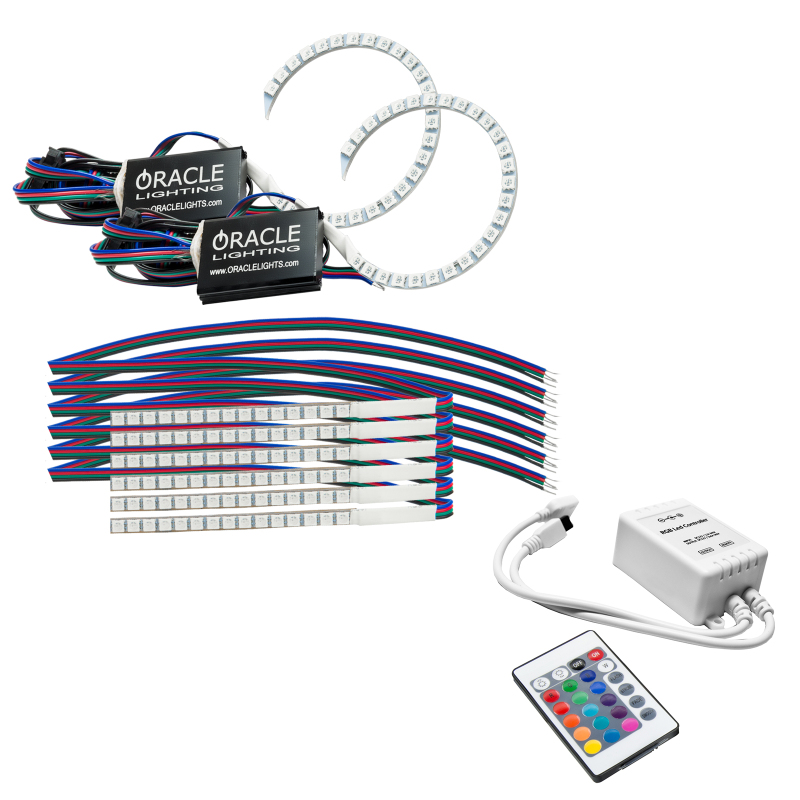 Oracle 18-21 Ford Mustang DRL Upgrade w/ Halo Kit - ColorSHIFT w/ Simple Controller SEE WARRANTY - 1348-504