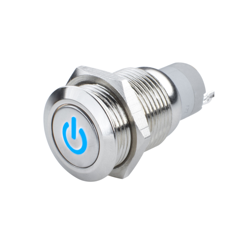 Oracle Pre-Wired Power Symbol Momentary Flush Mount LED Switch - Blue - 2050-002