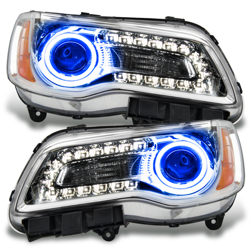 Oracle 11-14 Chrysler 300C NON HID LED Halo Headlights Chrome Housing - Blue SEE WARRANTY - 7728-002