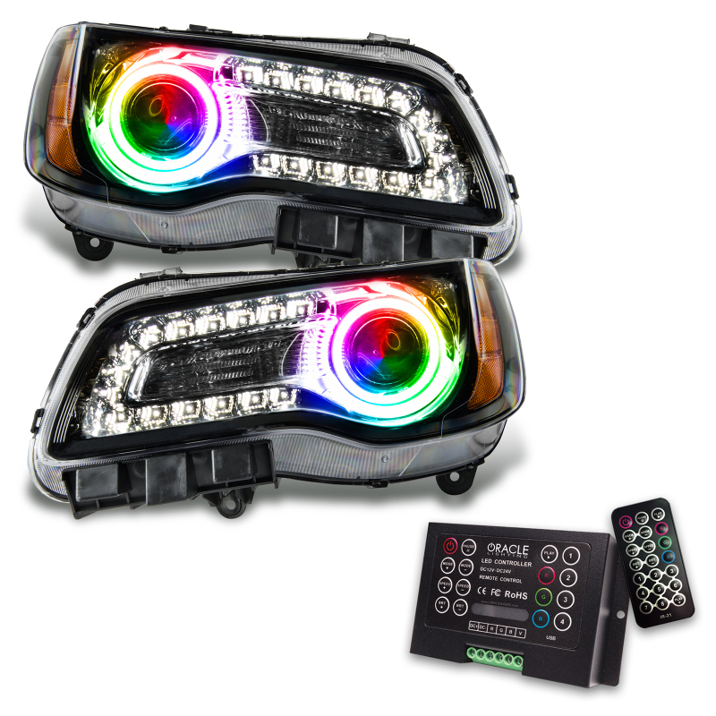 Oracle 11-14 Chrysler 300C SMD HL - Black - NON HID - ColorSHIFT w/ 2.0 Controller SEE WARRANTY - 7729-333