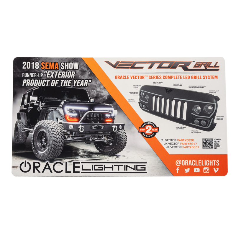 Oracle Neoprene Counter Mat 24in x 14in - Vector Grille Design 1 SEE WARRANTY - 8076-504