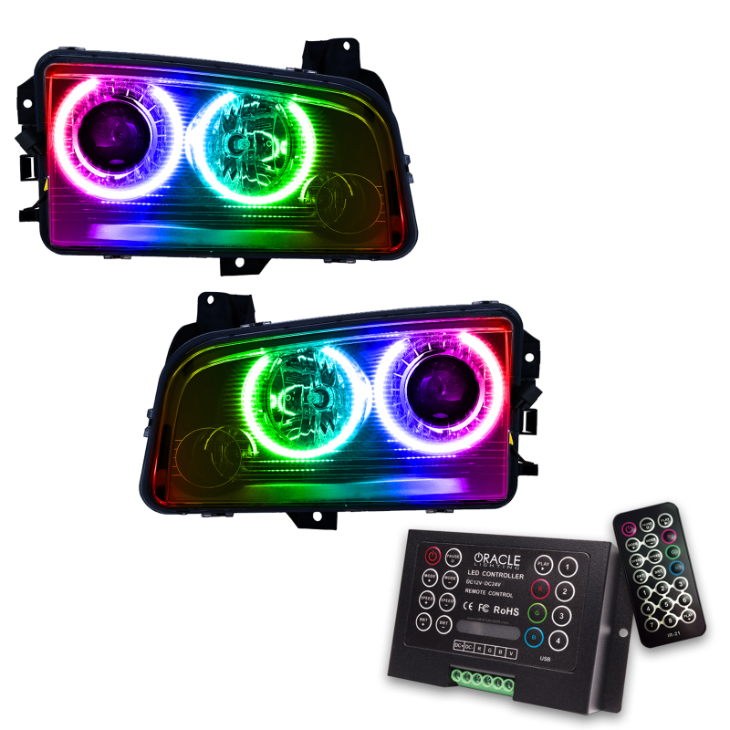 Oracle 08-10 Dodge Charger SMD HL (HID) - ColorSHIFT w/ 2.0 Controller SEE WARRANTY - 8179-333