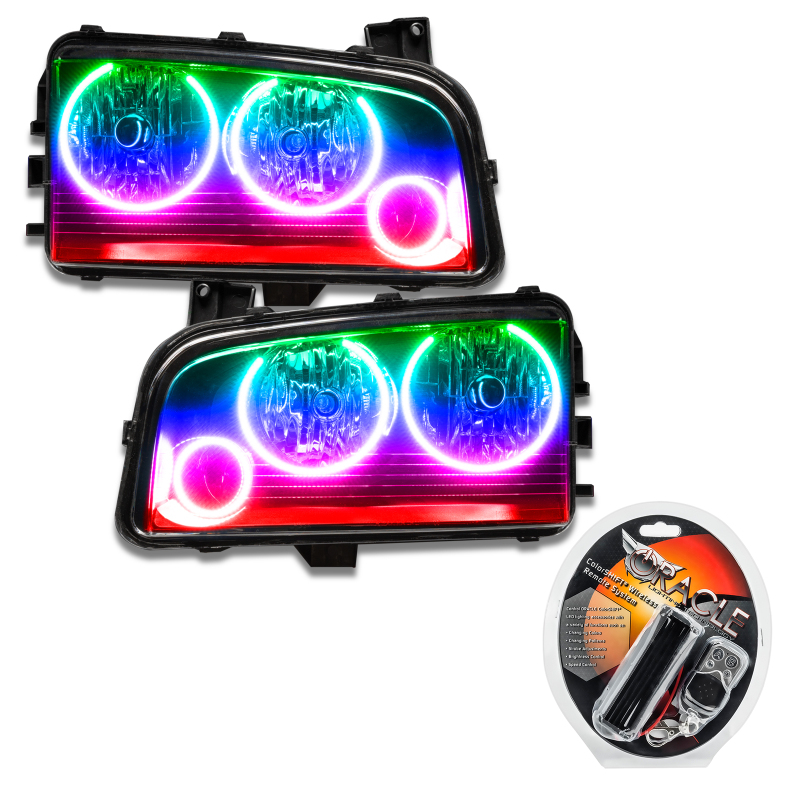 Oracle 05-10 Dodge Charger SMD HL (Non-HID) - Triple Halo - ColorSHIFT SEE WARRANTY - 8197-330