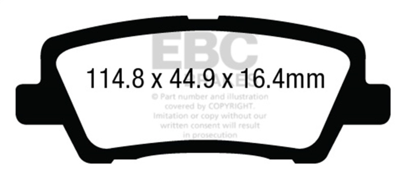 EBC 12+ Cadillac ATS 2.0 Turbo Greenstuff Rear Brake Pads - DP23012