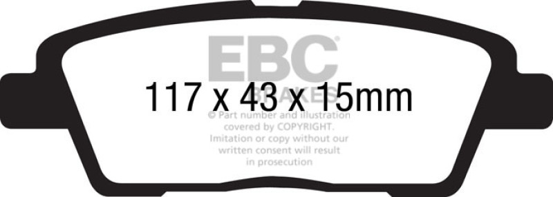 EBC 10-11 Hyundai Genesis 3.8 Redstuff Rear Brake Pads - DP31881C