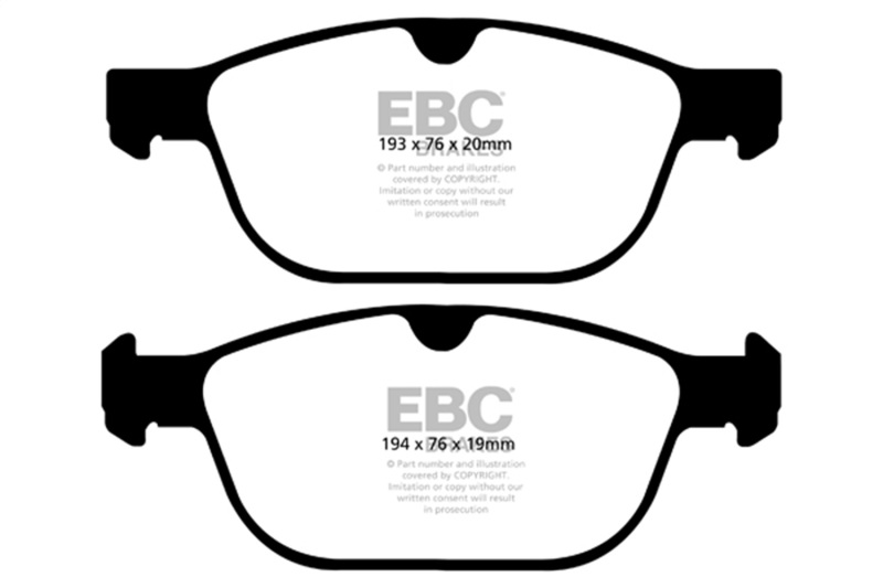 EBC 08+ Volvo XC60 3.0 Turbo Yellowstuff Front Brake Pads - DP42018R