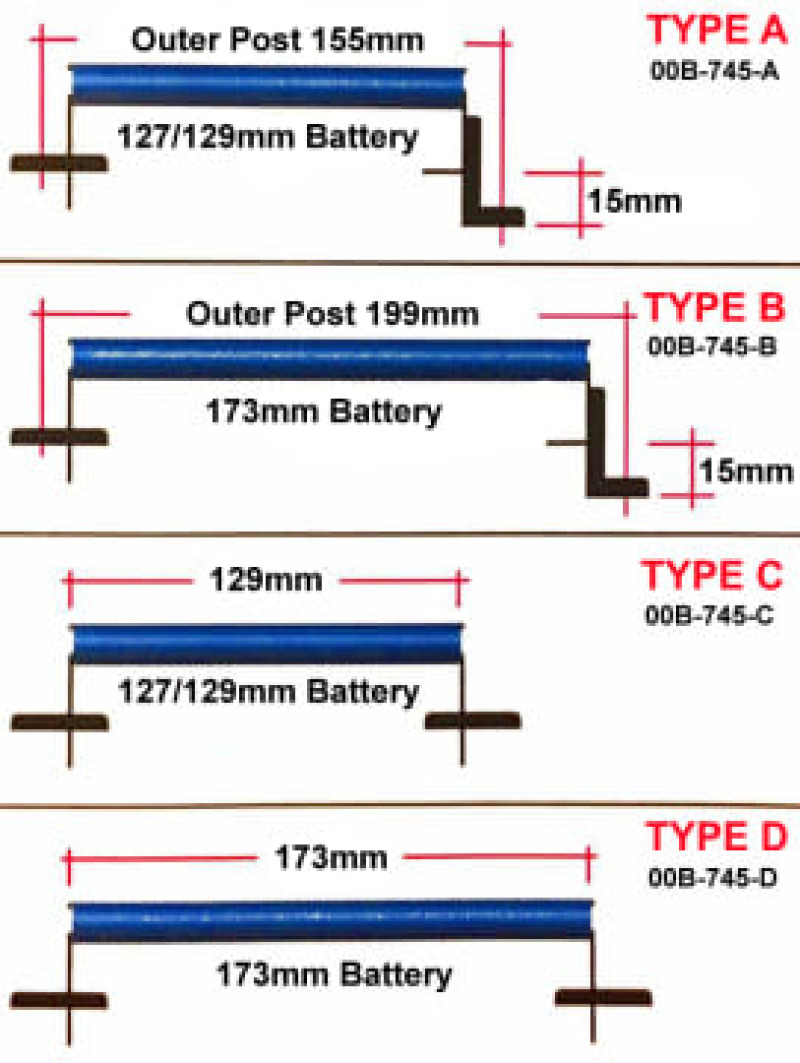 Cusco 173mm D-Type Battery Tie Down - Aluminum Blue - 00B 745 D