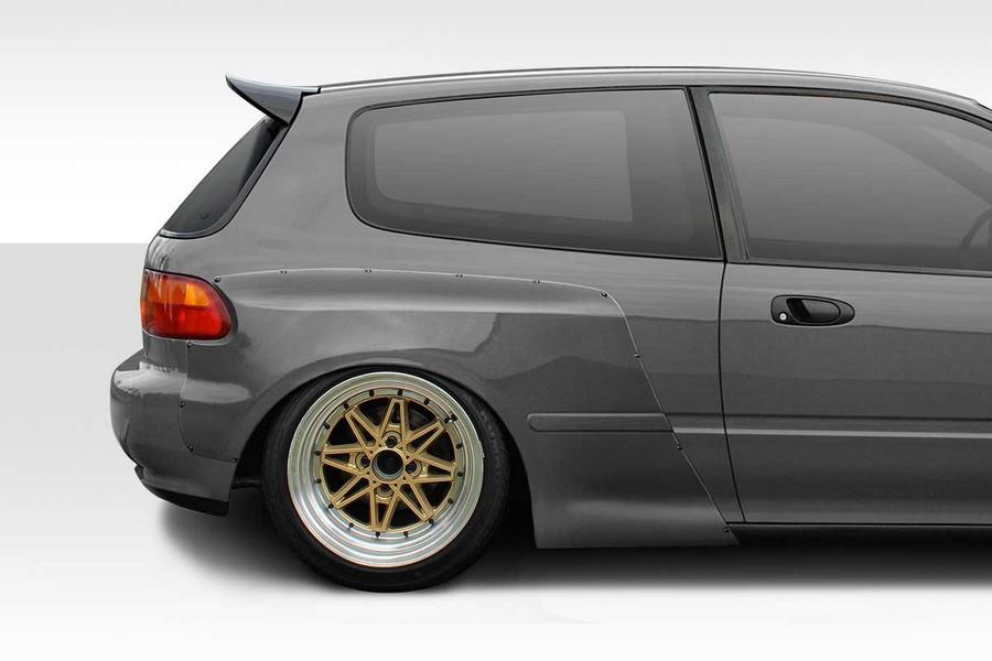 1992-1995 Honda Civic HB Duraflex TKO RBS Wide Body Rear Fender Flares - 2 Piece - 114888