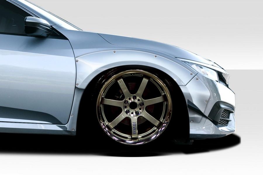 2016-2021 Honda Civic 4DR Duraflex RBT Widebody Look Front Fenders - 6 Piece - 117588