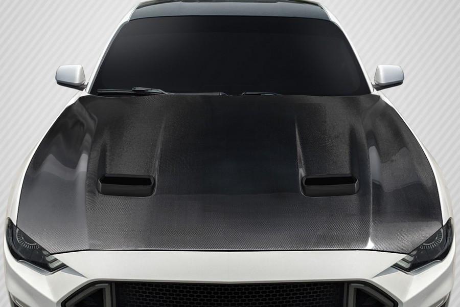 2018-2023 Ford Mustang Carbon Creations OEM Look Hood - 1 Piece - 116898