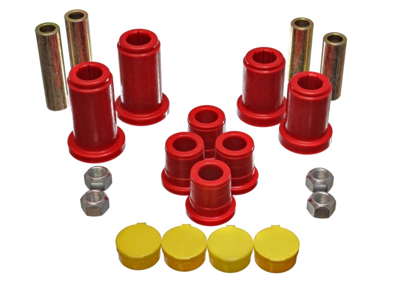 Energy Suspension 98-99 Tahoe/Yukon/Denali / 98-95 K5 Blazer 4WD Red Front End C/A Bushing Set - 3.3180R