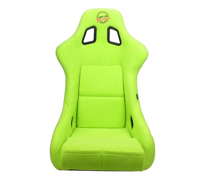 NRG FRP Bucket Seat PRISMA Edition - Large (Neon Green Alcantara/  Pearlized Back) - FRP-302NG-PRISMA