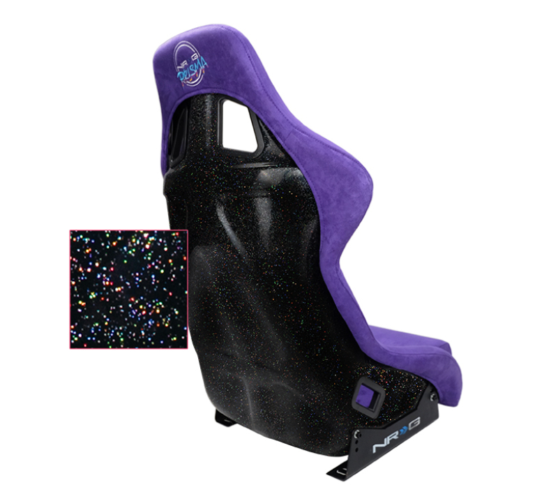 NRG FRP Bucket Seat PRISMA Edition W/ pearlized Back Purple Alcantara - Large - FRP-302PP-PRISMA
