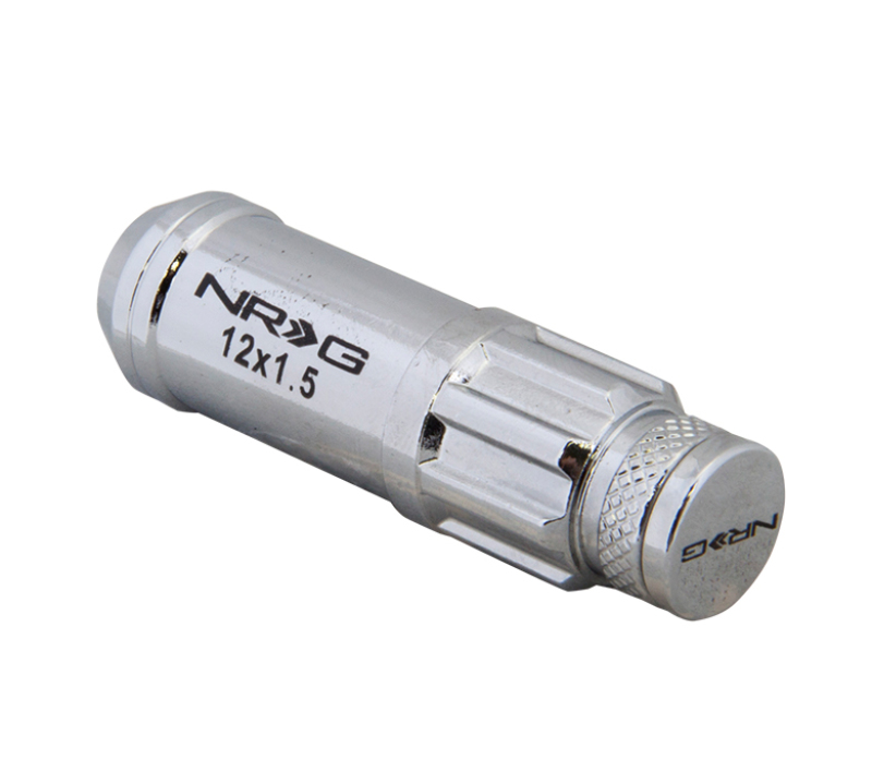 NRG 700 Series M12 X 1.5 Steel Lug Nut w/Dust Cap Cover Set 21 Pc w/Locks & Lock Socket - Silver - LN-LS700SL-21