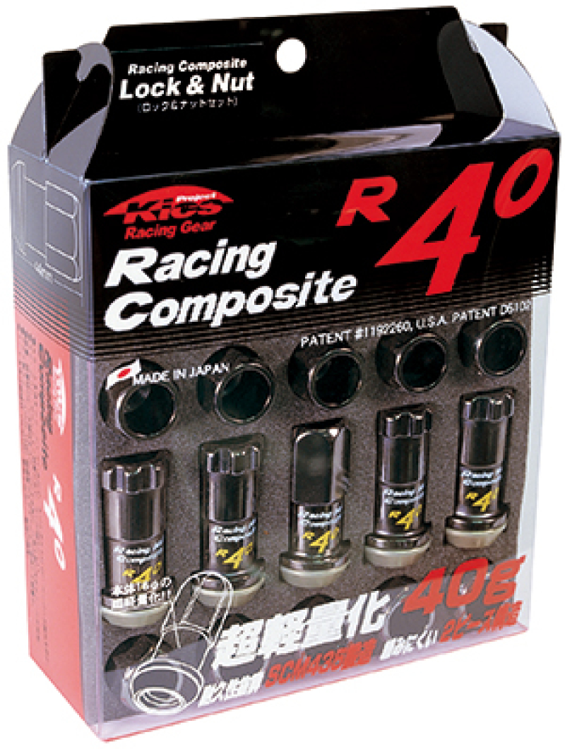 Project Kics 12x1.50 R40 Lug Nuts - Black (16+4 Locks) - KRC11K