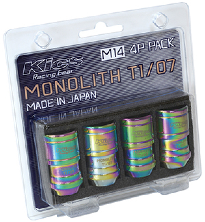 Project Kics 14 x 1.5 Neochrome T1/07 Monolith Lug Nuts - 4 Pcs - WMN04N4P