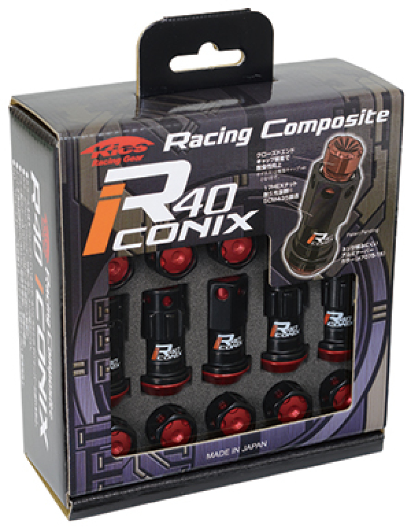 Project Kics 16+4 Black Lock & Lug Nuts R40 Iconix w/ Aluminum Cap (Black) - 12X1.50 - WRIA11KK