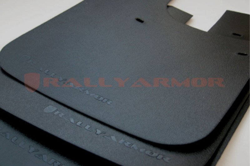 Rally Armor 93-01 Subaru Impreza RS Basic Black Mud Flap w/ Black Logo - MF2-BAS-BLK