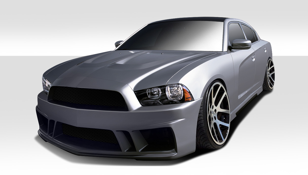 2011-2014 Dodge Charger Duraflex Circuit Body Kit - 4 Piece - Includes Circuit Front Bumper Cover (107654) Circuit Side Skirts Rocker Panels (107655) Circuit Rear Bumper Cover (107656)
